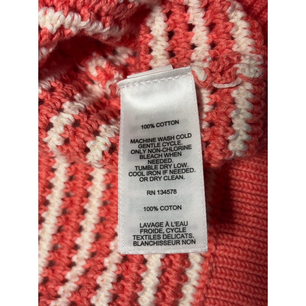 Vineyard Vines "Just Peachy" Coral Knit Short Sleeve Preppy Sweater Sz L - Picture 8 of 8
